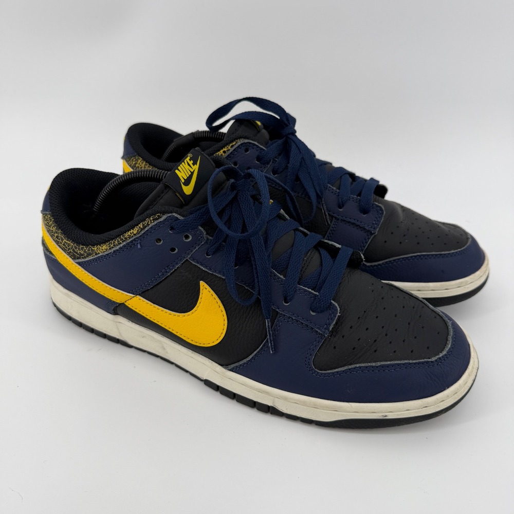 Nike Dunk Low Vintage Michigan Blue Black Yellow FZ4014-010 Men's 12 Shoes
